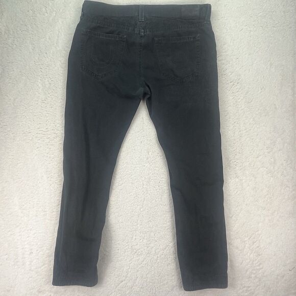 True Religion Dean Geo Quilted Gray Chino Straight Leg Jeans Pants 36/32.5 Taper - Picture 8 of 11